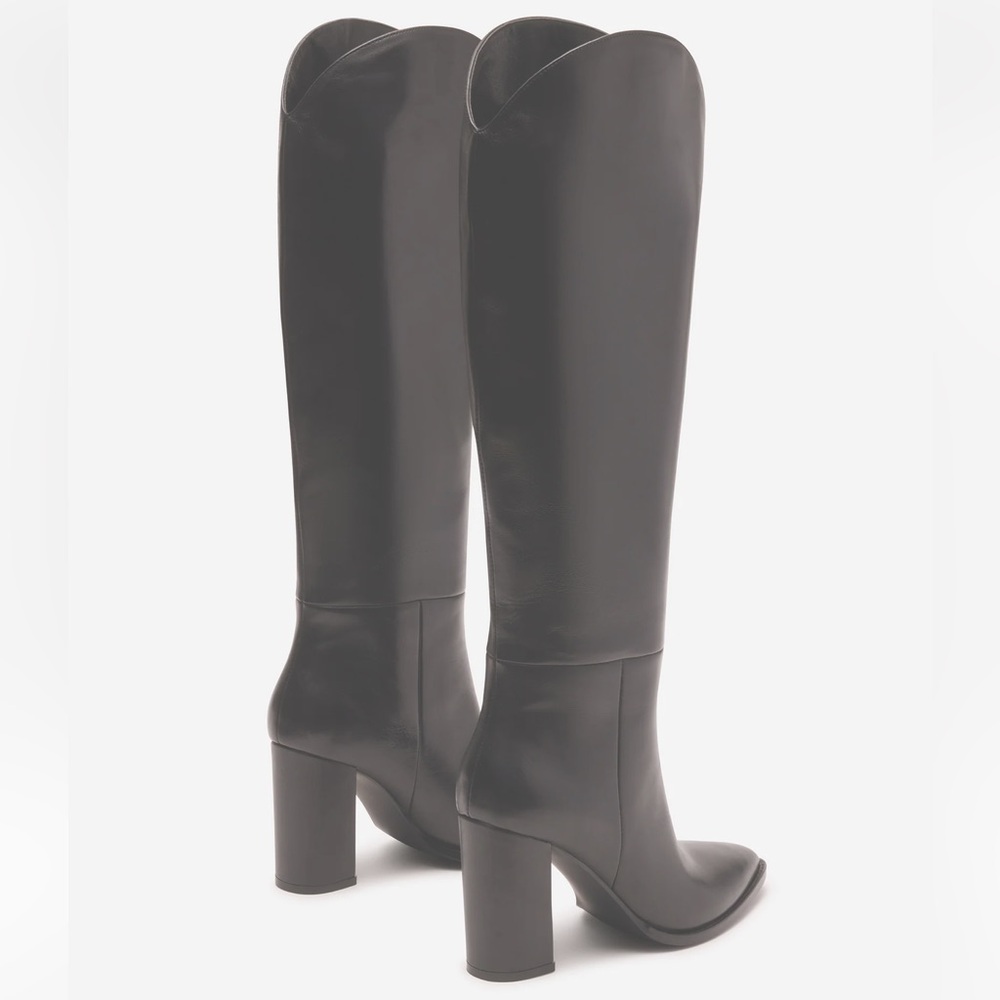 Steve Madden BIXBY BLACK LEATHER Heel Boot - Picture 5 of 7